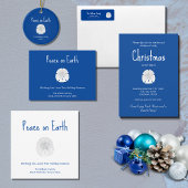 Kerst Strand Zand Dollar Vrede op Aarde Blauw Keramisch Ornament