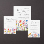 Feestelijke Bright Waterverf Wild Flowers Bruiloft Acryl Uitnodigingen (Personaliseer de collectie van deze zelfstandige maker.)