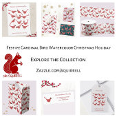 Feestelijke Kardinaal Vogel Waterverf Cadeaupapier