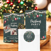 Kerstverlichting dennentakken sneeuwblauw feesteli etiket