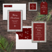 Rustiek Hout Eenvoudig Rood Kerstmis Feestdagenkaart