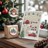 Roze kerstboomschilfers Boerderij Inpakpapier Vel