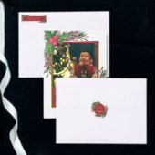 Holly & Pine Festive Merry Kerstfeestdag Foto Wijn Etiket (Personaliseer de collectie van deze zelfstandige maker.)