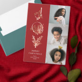 Tekst Blad Bloemen Kerstmis Traditioneel Rood Bedankjes Labels (Personaliseer de collectie van deze zelfstandige maker.)