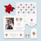 Elegante Kerstbloemen Chinoiserie Monogrammed Satijnen Lint