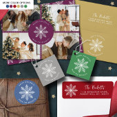 Feestelijke sneeuwvlok kerstfeest Real Folie Uitnodiging