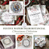 Rustieke Kerst Botanische Patroon Inpakpapier Vel