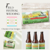 Weddenschap Uitnodiging Rustic Festival Fields Fun Badge