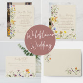 Waterverf Wildflower huwelijksprogramma Handwaaier