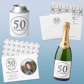 Elegant 50 en Fabulous Custom Name Birthday Ronde Sticker
