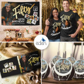 50ste verjaardag script aangepaste naam folie servetten