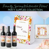 Aangepast feestmenu roze oranje rood bloemmotief menu