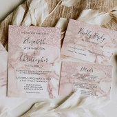 Roos Gold Marble Glitter Elegant Wedding Program