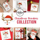 Schattige rendier gezicht vrolijk kerstfeest feestdagen kaart