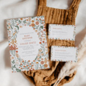 Modern Retro Groovy Diaper Raffle Informatiekaartje