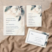 Fijne Kunst Blauwe Ivoren Bloem Save The Date (Personaliseer de collectie van deze zelfstandige maker.)