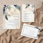 Fine Art Blue Ivory Flower Save The Date (Personaliseer de collectie van deze zelfstandige maker.)