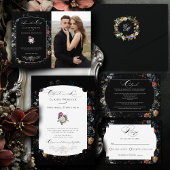 Fine Art Zwarte Bloemen Kalligrafie Save The Date