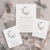 Fine Art Minimalist Botanical Wedding Kaart