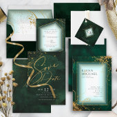 Fine Lines Gold Abstract Wedding V1 Emerald ID867 Handwaaier