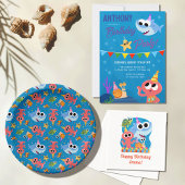 Super eenvoudig | Finny the Shark Confetti Verjaar Papieren Bordje