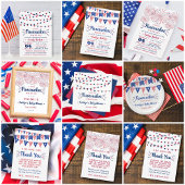 Firecracker onderweg! 4 juli Baby shower Bedankkaart