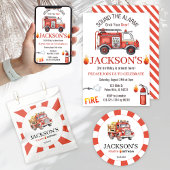 Rode brandweerwagen jongen verjaardagsfeestje papi papieren bekers