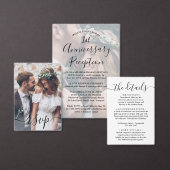 Eén jaar jubileum receptie 4 foto bruiloft kaart (Personaliseer de collectie van deze zelfstandige maker.)