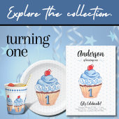 1e verjaardag jongen blauwe cupcake