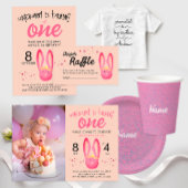 Schattige Koraal Roze Pastel Bunny Party Luier Raf Informatiekaartje