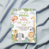 Flat 1e verjaardag uitnodiging met van schattige d