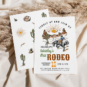 Eerste Rodeo Boy verjaardagsuitnodiging Kaart