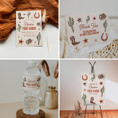 Eerste Rodeo 1e verjaardag Dank je wel Wild West Bedankkaart