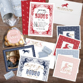 Dusty Blue eerste Rodeo verjaardagsuitnodiging – W Kaart