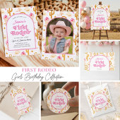 First Rodeo Cowgirl Pink 1st Birthday Party Cadeaulabel