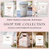 First Rodeo Pink Cowgirl Western Birthday Cadeaulabel