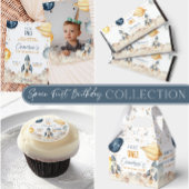 Ruimte eerste reis rond de zon verjaardagsfeestje waterfles etiket