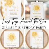 First Trip Around The Sun Girl 1st Birthday Party Servet