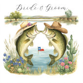 Texas Fishing Wedding  Vierkante Sticker