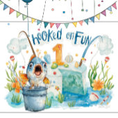 Gevist 1e verjaardagsfeest met taartontwerp papieren bordje