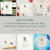 Gevist Reel Opgewonden Boy Baby shower QR-code Kaart