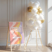 Groovy Rainbow 5 is een Vibe 60's retro daisy cool Vierkante Sticker