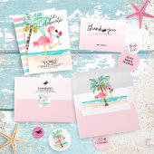 Flamingo Beach Party Tropisch Vrijgezellenfeest Papieren Bordje