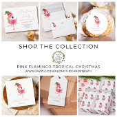 Roze Flamingo Tropisch Kerst Verpakkingspapier Cadeaupapier