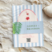 Tropische Retro Kust Eiland Trouwdetails Informatiekaartje