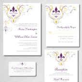Fleur de Lis bruiloft uitnodigingen 5x7