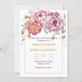 Elegante Bloemen & Gouden RSVP-Kaart