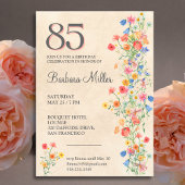 Elegante 85e verjaardag - Wildflower Design 85 Jaa Save The Date
