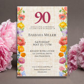 Floral 90th Birthday Party - Chic Linen Garden Servet