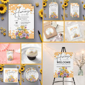 Floral Een Sweet Honey Bee Baby shower Ronde Sticker